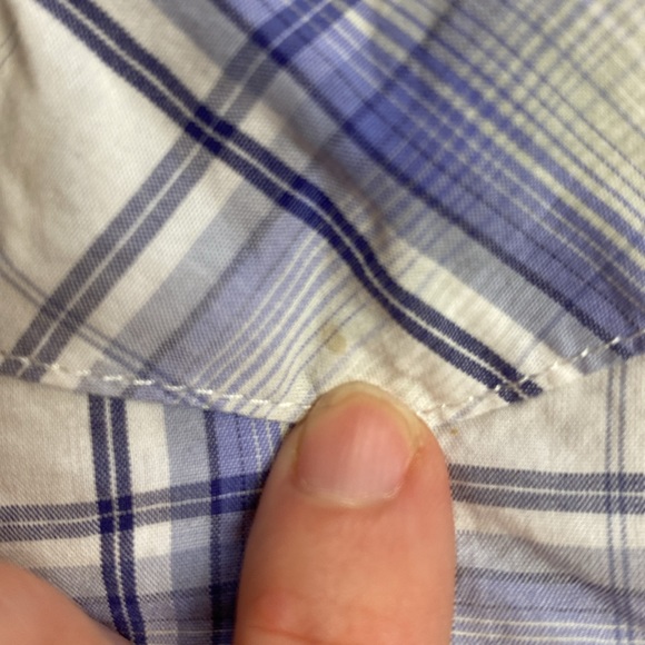 Twenty X blue/purple & white Snap Button Down Long Sleeve Shirt Size Medium - Picture 8 of 8